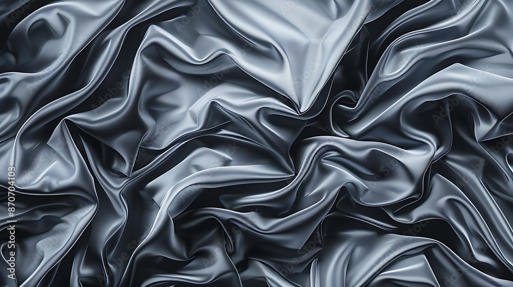 Abstract Background of Crumpled Silver Silk Fabric Abstract Background of Crumpled Silver Silk Fabric