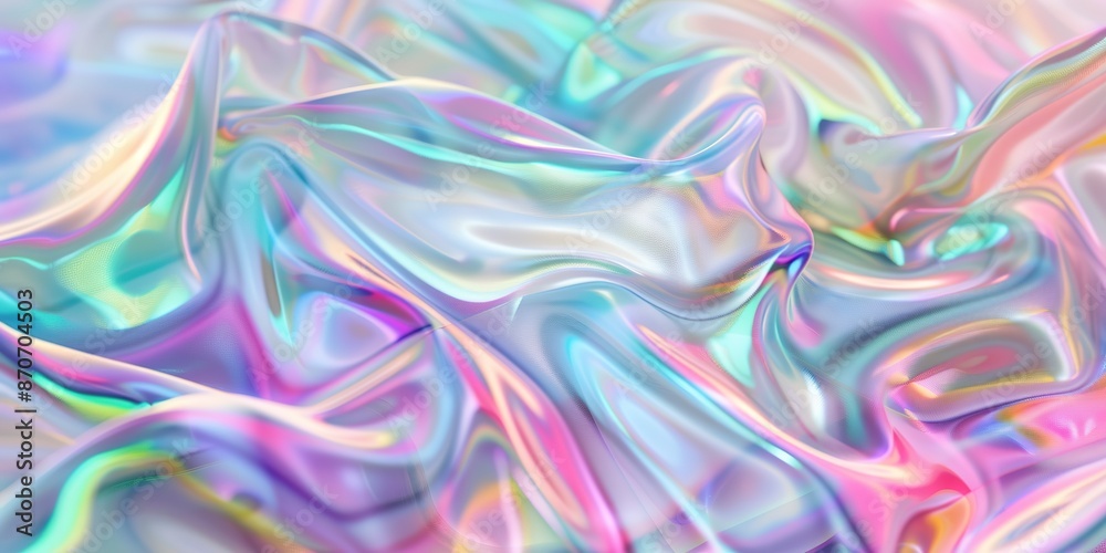 Iridescent silk fabric with smooth folds and color flow. Iridescent silk fabric with smooth folds and color flow.