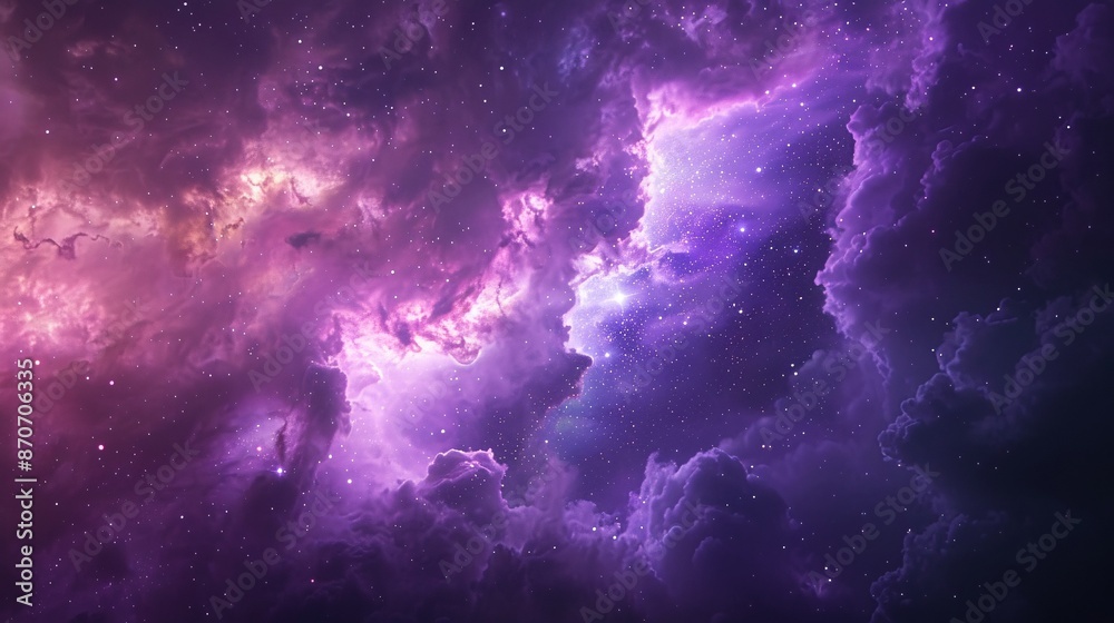 A stunning illustration of a nebula and galaxy in the vast universe A stunning illustration of a nebula and galaxy in the vast universe