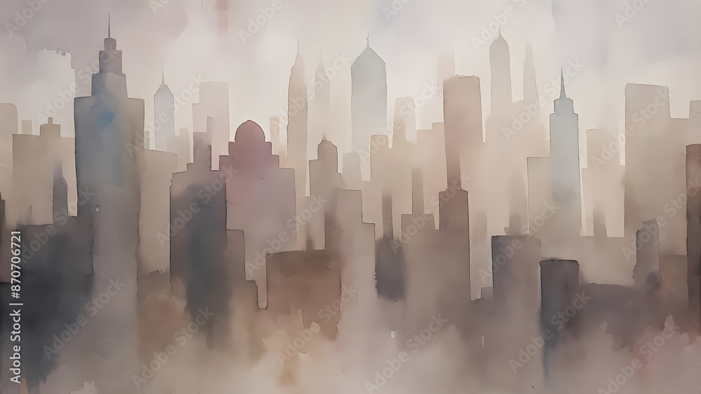 Cityscape in Mist - Abstract Urban Skyline Cityscape in Mist - Abstract Urban Skyline
