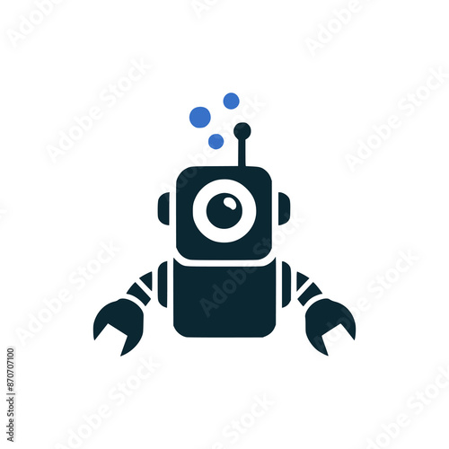 underwater robot logo vector illustration template design