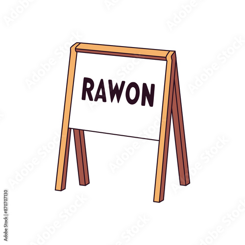 rawon indonesian food black soup on a wood sign vector illustration template design