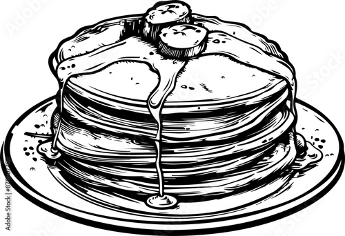 Pancakes drawing clipart design illustration photo