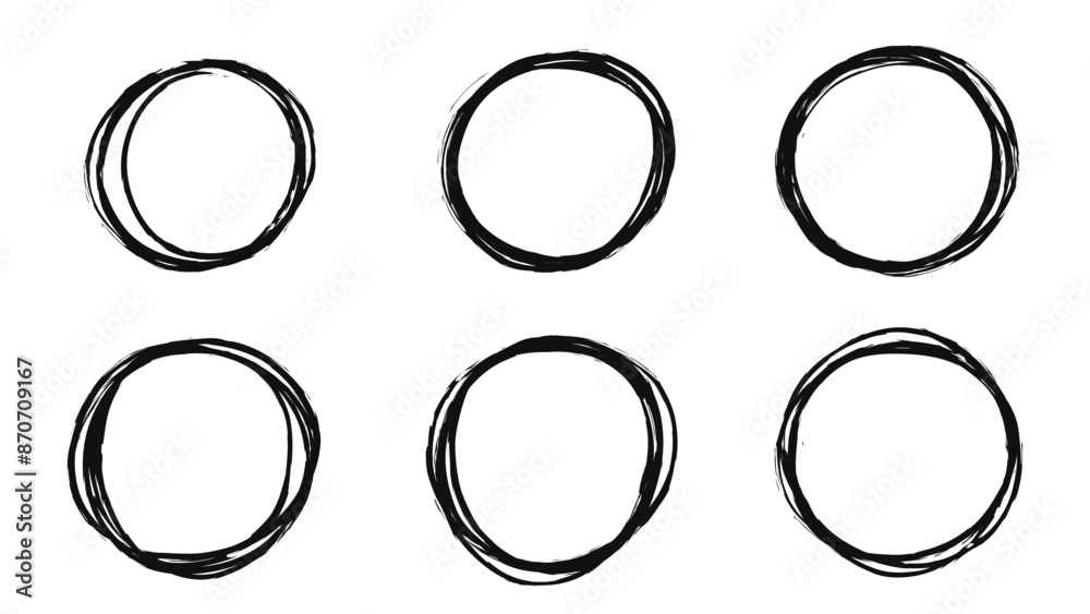 Hand drawn circle line sketch set, line art style ,Hand drawn design elements , Flat Modern design, isolated on white background, illustration vector EPS 10 Hand drawn circle line sketch set, line art style ,Hand drawn design elements , Flat Modern design, isolated on white background, illustration vector EPS 10
