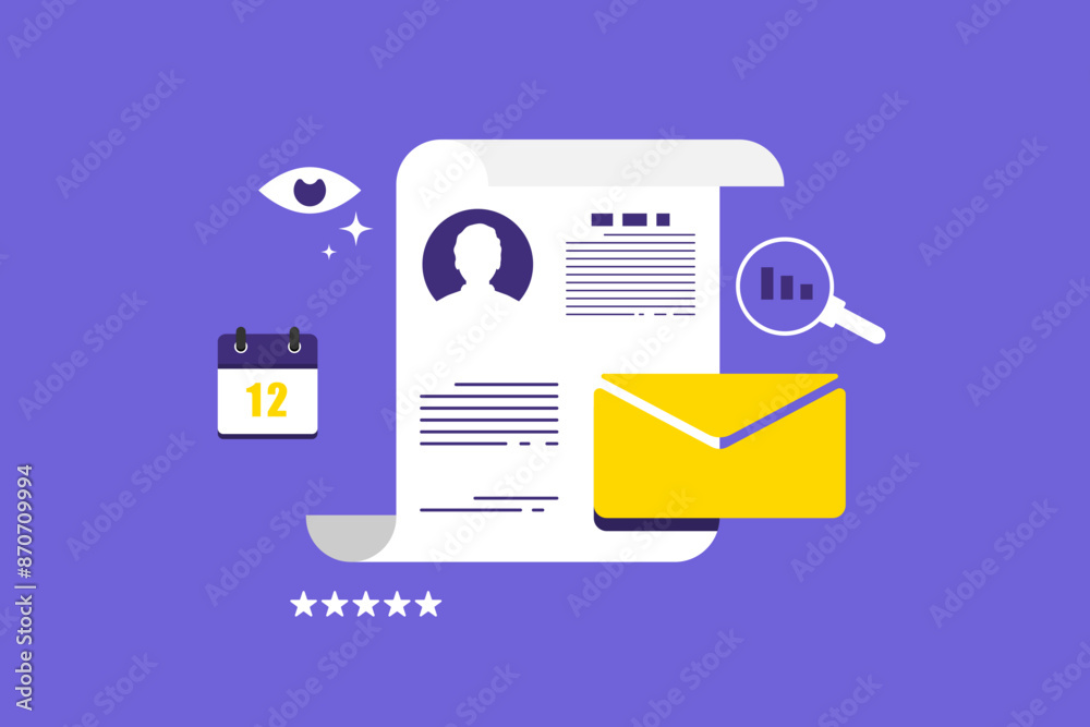 Work personal profile concept, Vector illustration. Work personal profile concept, Vector illustration.