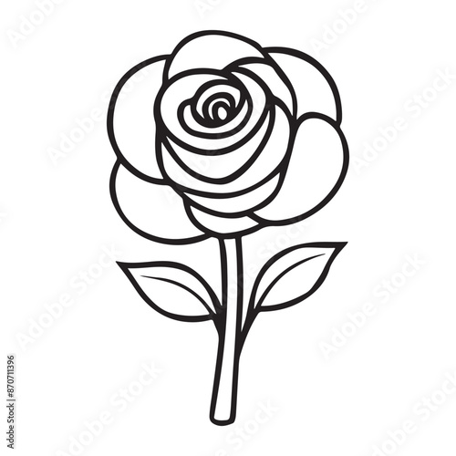 rose flowers outline Vector illustration silhouette image icon