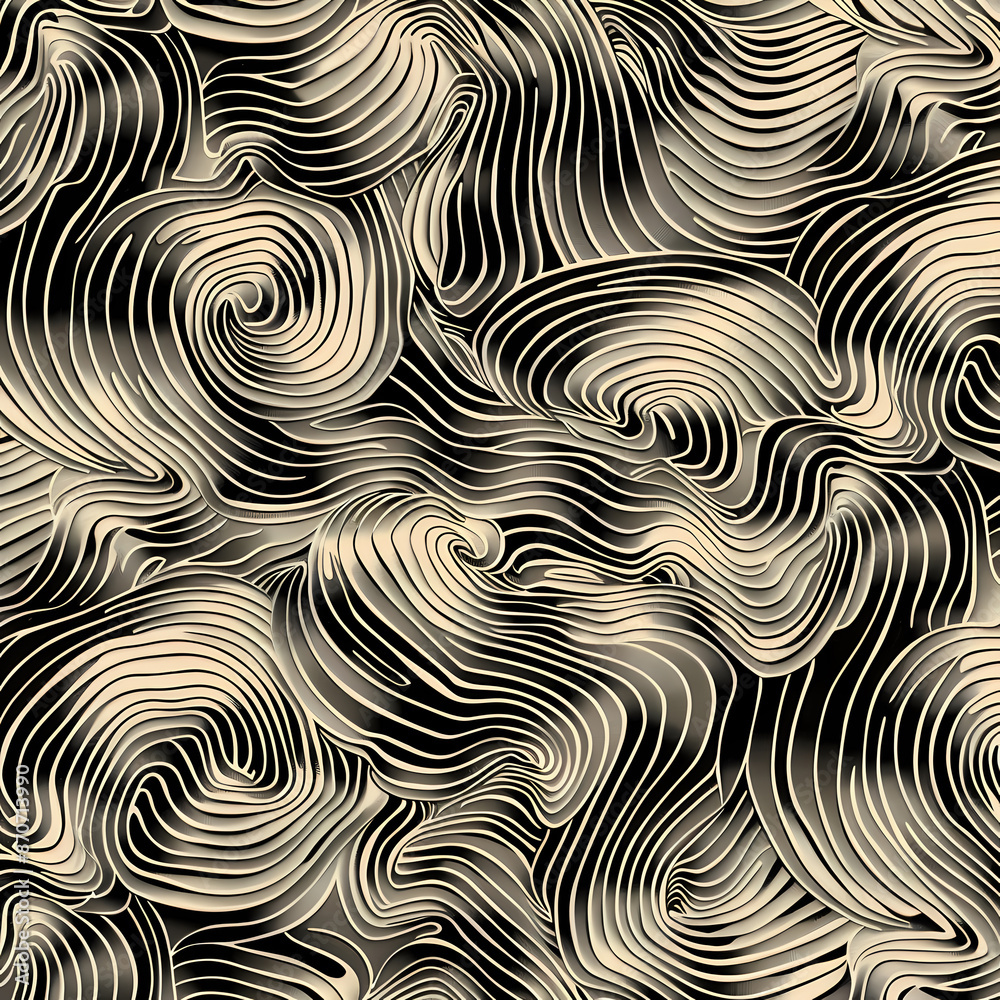 Black and Beige Swirling Lines Pattern Black and Beige Swirling Lines Pattern