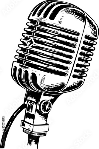 Podcast microphone clipart design illustration