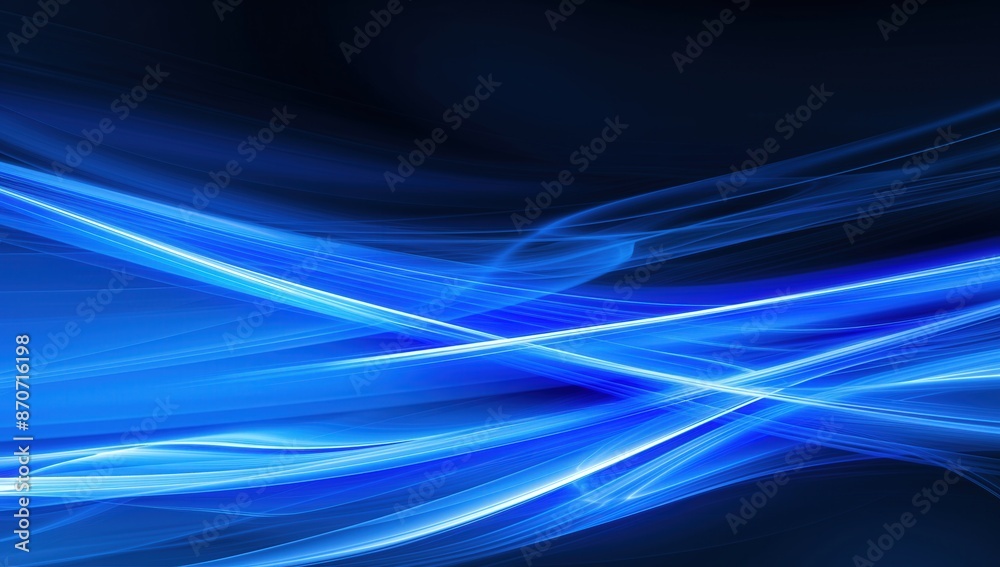 Abstract Blue Glowing Light Waves on a Dark Background Abstract Blue Glowing Light Waves on a Dark Background