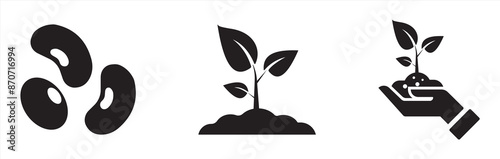 simple set plant icon vector illustration photo