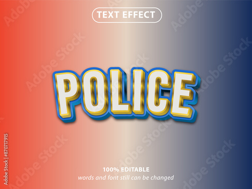 police theme graphic text effect, changeable word for your design