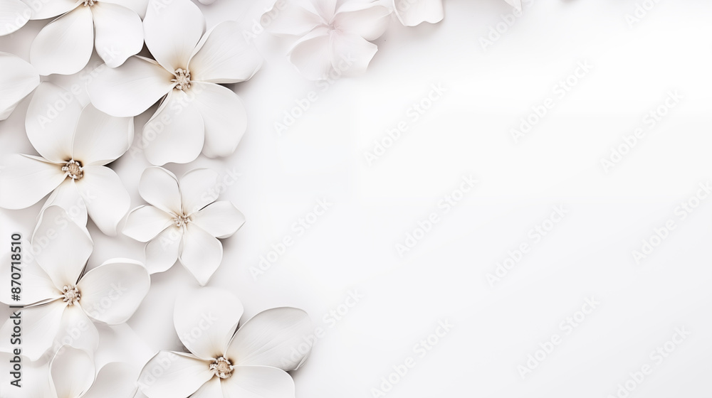 A white background with a bunch of white flowers A white background with a bunch of white flowers