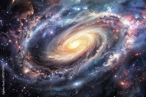 Spiral Galaxy Abstract Background Illustration