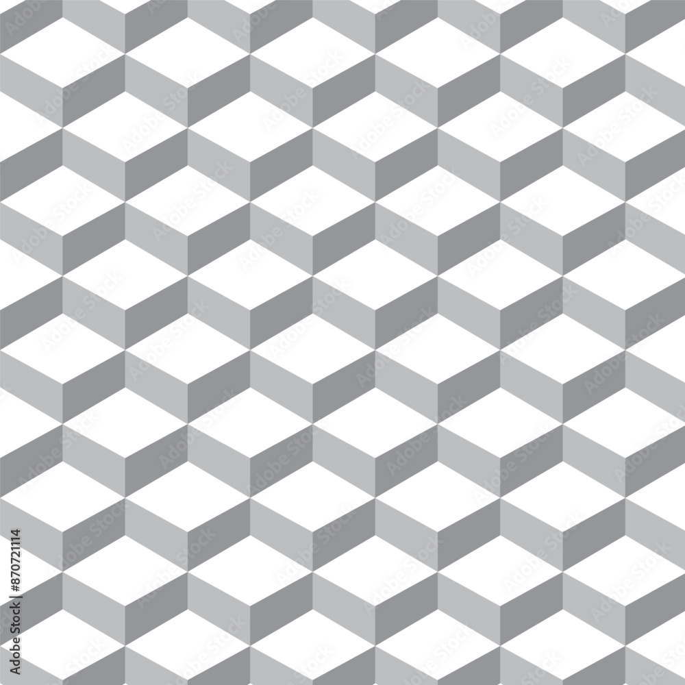 Cube seamless pattern, geometric line design, cube texture.eps10