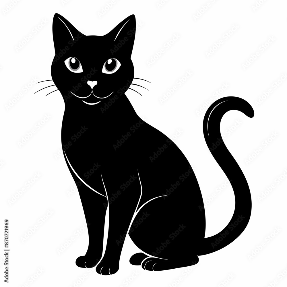 Obraz premium Black Cat Vector Silhouette