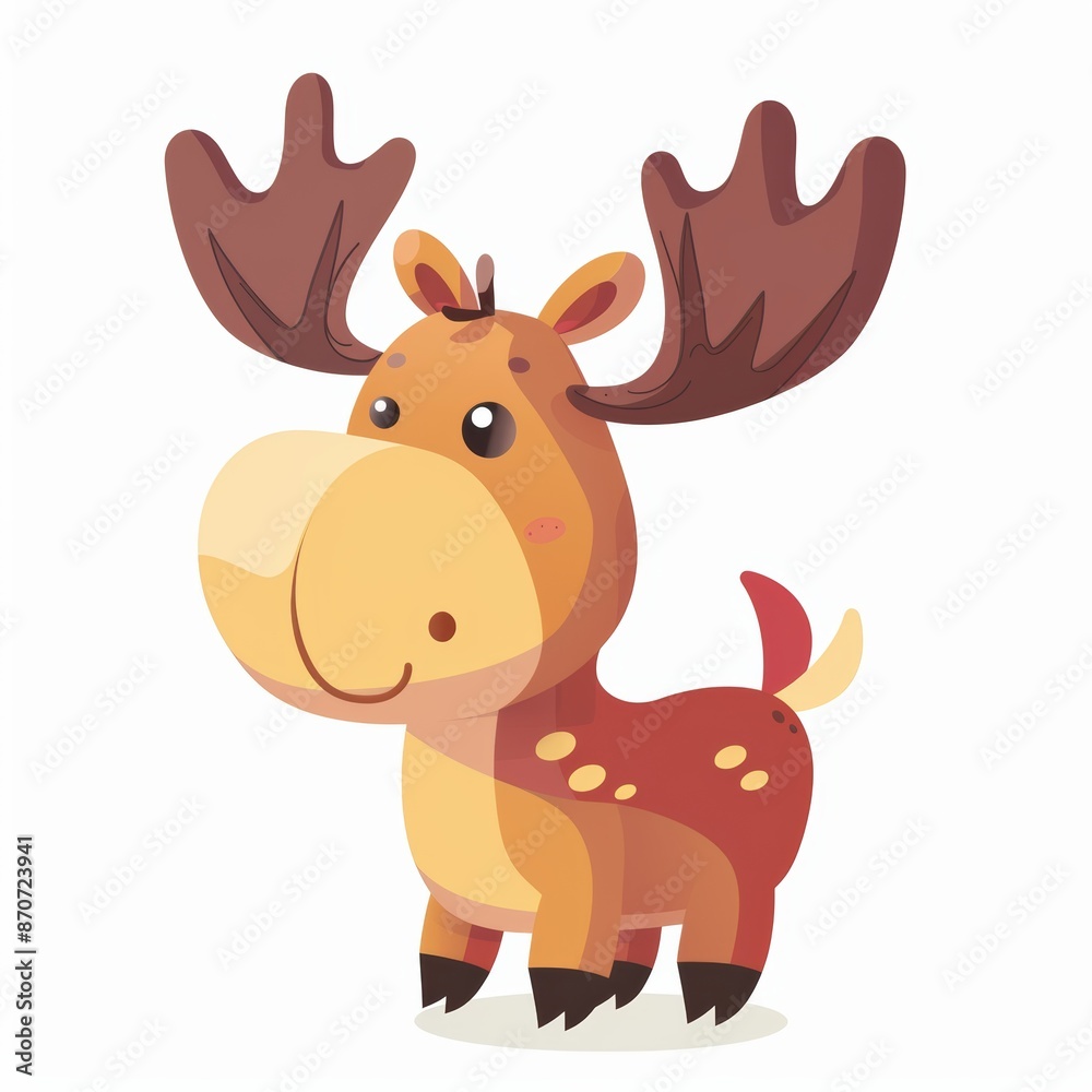 Cute Cartoon Moose Illustration for Children's Books and Educational Materials Cute Cartoon Moose Illustration for Children's Books and Educational Materials