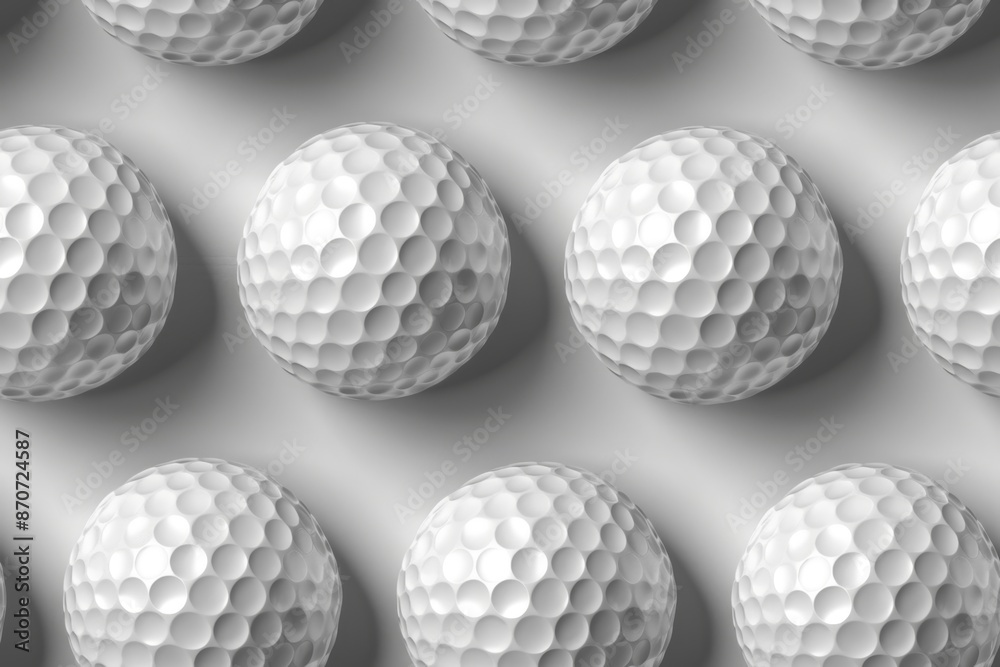 Golf ball seamless pattern, top view flat lay background Golf ball seamless pattern, top view flat lay background
