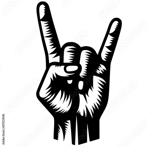 Rock n roll hand symbol silhouette