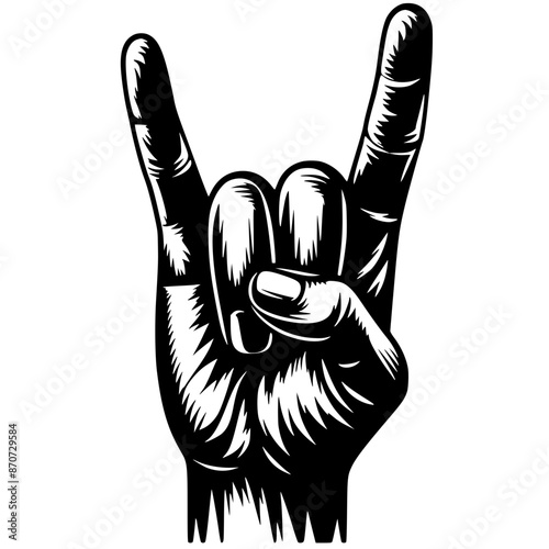 Rock n roll hand symbol silhouette