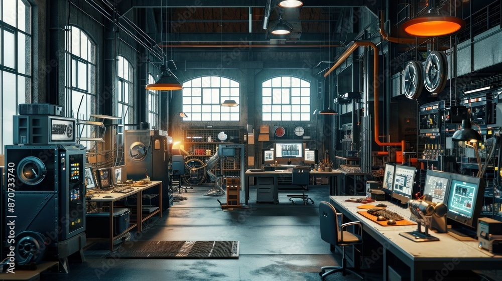 Workspace in an manufacturing company and equipment Workspace in an manufacturing company and equipment