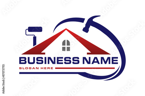 home repair roofing handyman remodeling renovation home decor logo