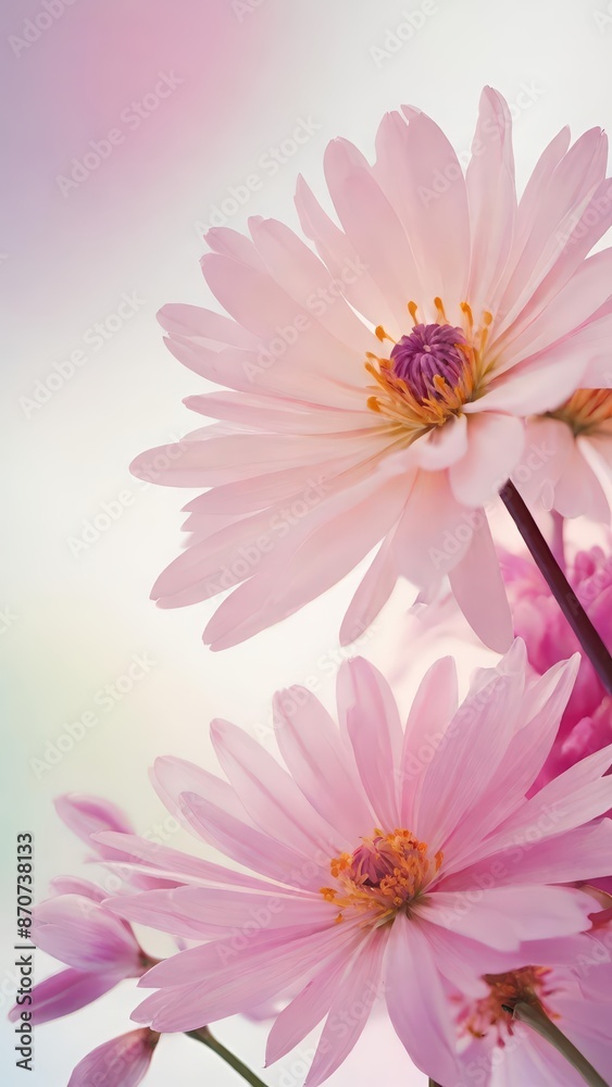 pink flowers, purple flowers, floral art, digital painting, botanical art pink flowers, purple flowers, floral art, digital painting, botanical art