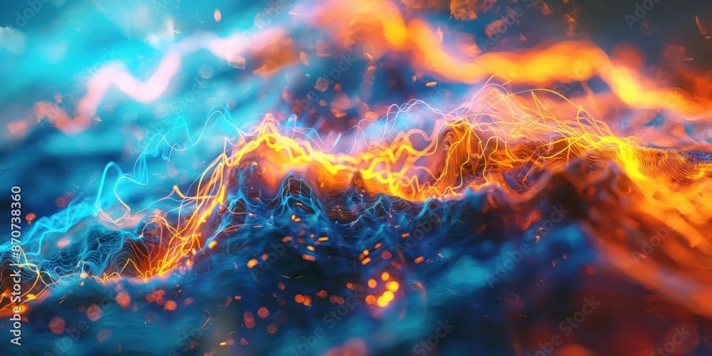 Abstract Background With Glowing Waves Of Light And Color Abstract Background With Glowing Waves Of Light And Color