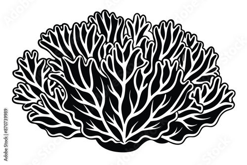 Coral clean line art white background G.eps