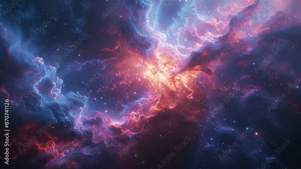 Stunning Cosmic Nebula with Vibrant Colors - Generative AI