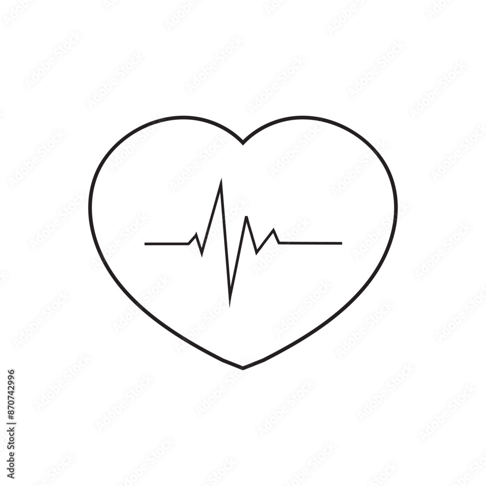 Heart rate pulse vector line icon illustration. isolated on white background. EPS 10/AI
Heart rate pulse vector line icon illustration. isolated on white background. EPS 10/AI