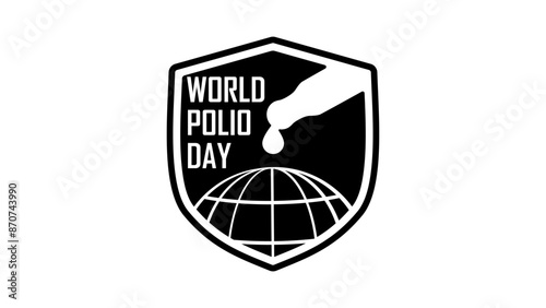 World Polio Day, black isolated silhouette