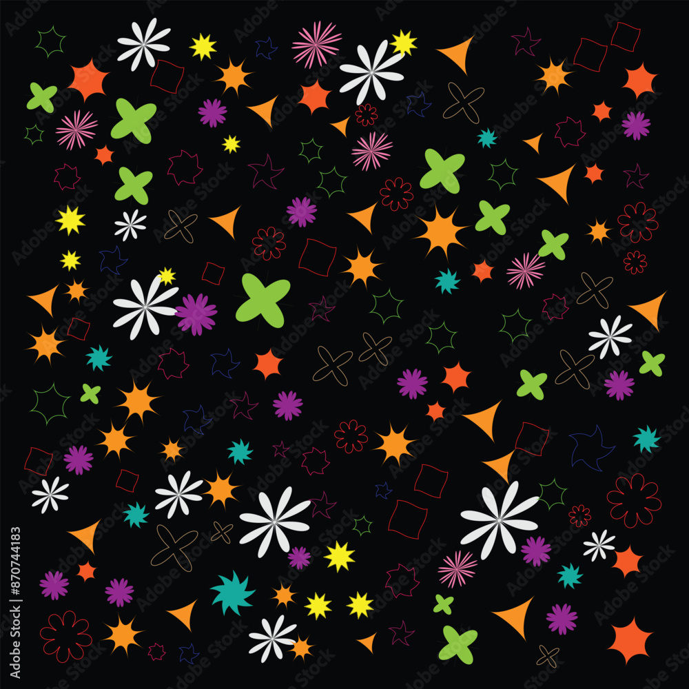 creative colorful background design by shape and outline shape and black background creative colorful background design by shape and outline shape and black background