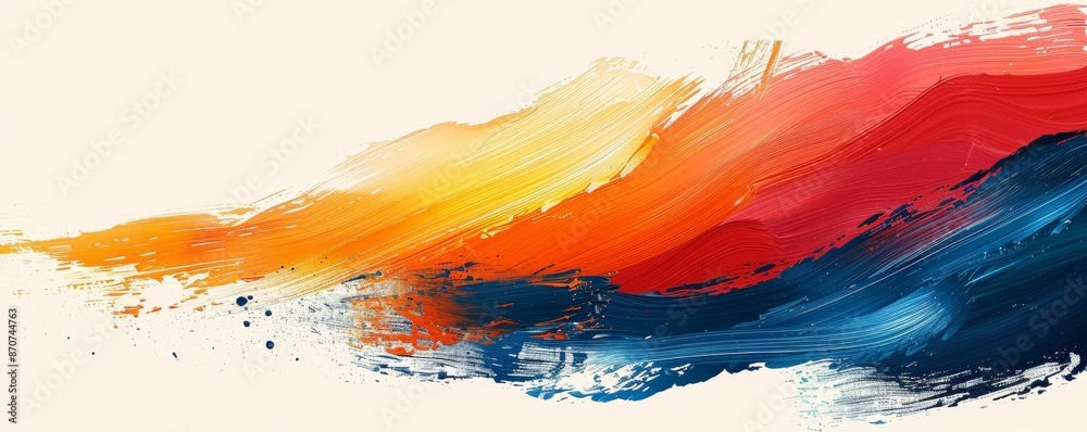 Minimalist abstract brush strokes flat design, side view, artistic theme, cartoon drawing, Triadic Color Scheme., Minimalist abstract brush strokes flat design, side view, artistic theme, cartoon drawing, Triadic Color Scheme.,