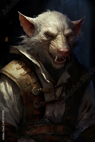 cursed, wererat, portrait, form, seo, tags fantasy character  photo