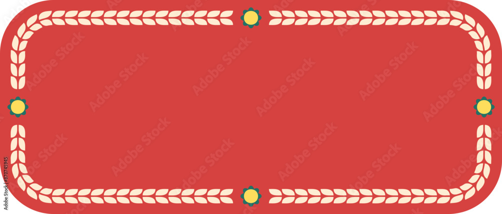 Obraz premium Blank leaf and flower frame illustration. Blank copy space of logo for your design. 