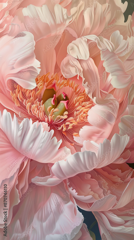 Close-up of pink peony flower, macro summer flower Close-up of pink peony flower, macro summer flower