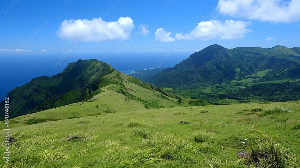 Naklejka premium The view from the top of Mount Rishiri