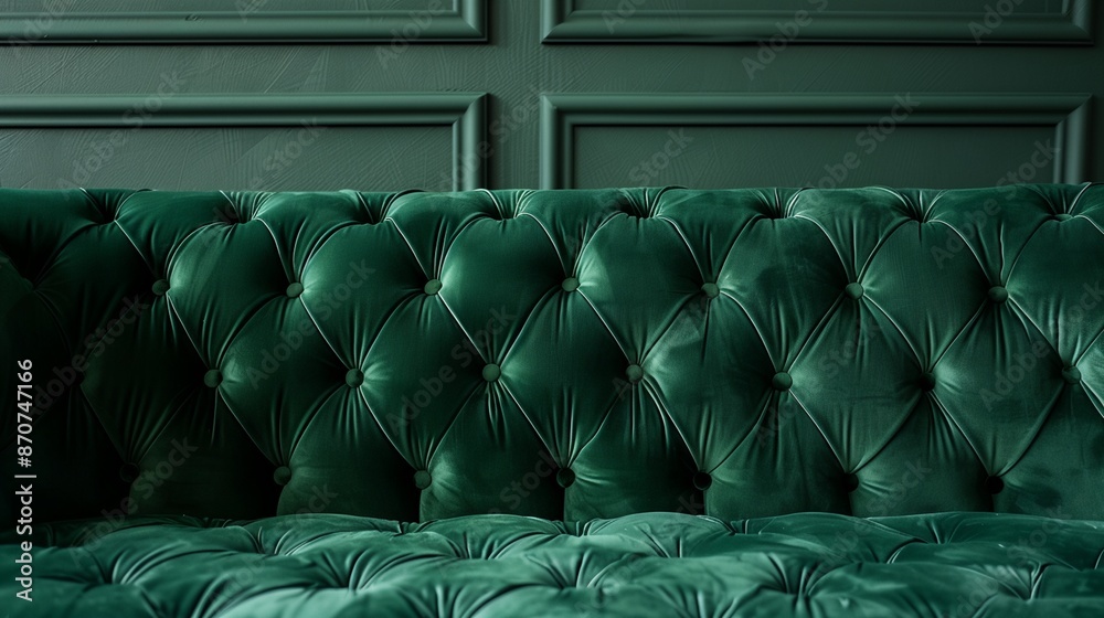 Obraz premium a green couch with a dark background
