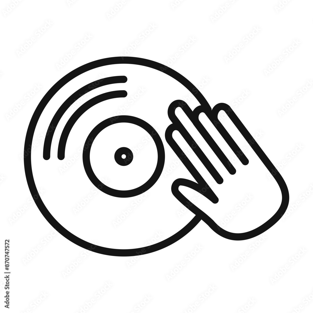 Dj Symbol mark in filled style Dj Symbol mark in filled style