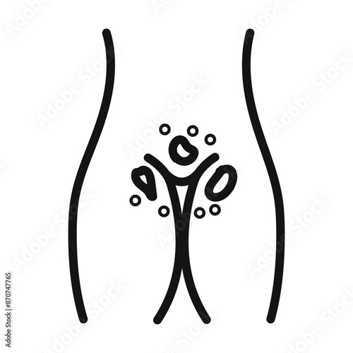 Genital rash Symbol mark in filled style