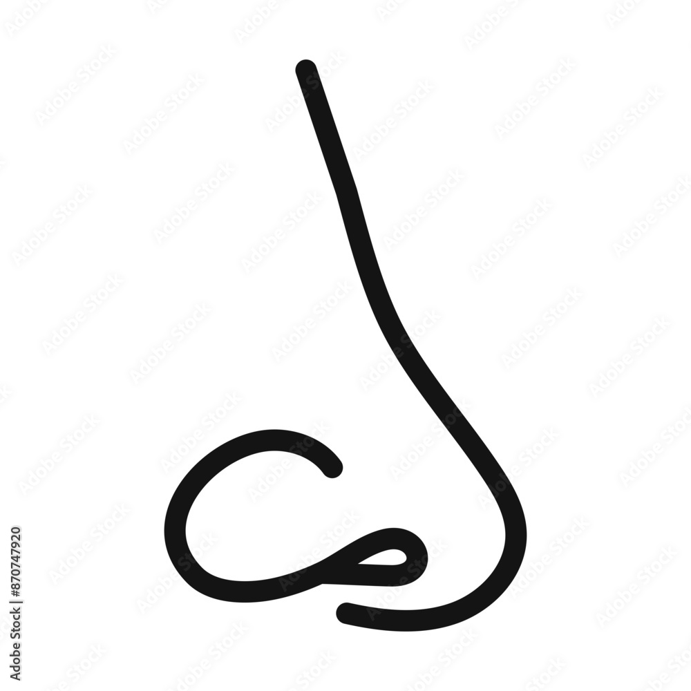 Human nose Symbol mark in filled style Human nose Symbol mark in filled style