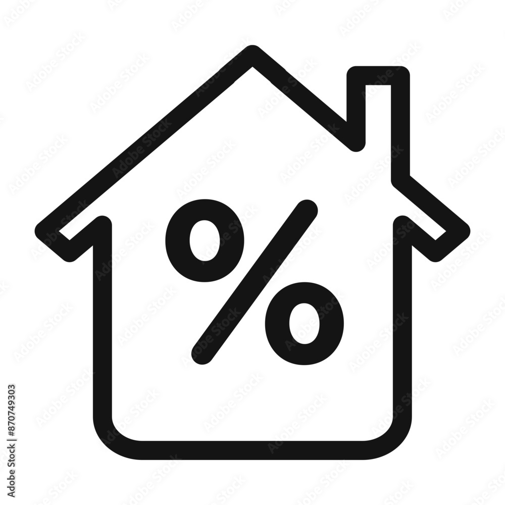 Rate for mortgage Symbol mark in filled style Rate for mortgage Symbol mark in filled style