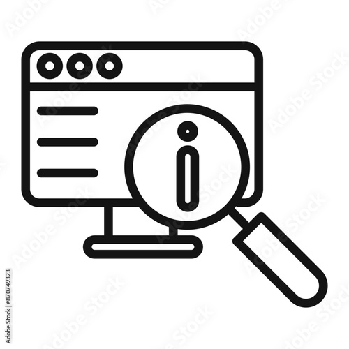 Researching information online Symbol mark in filled style