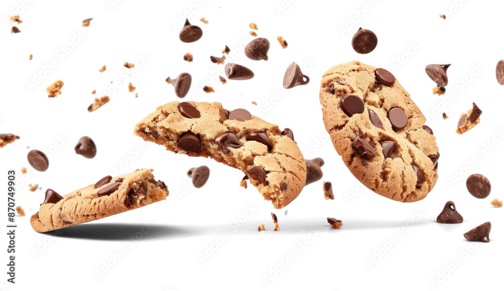 Chocolate Chip Cookies Falling Chocolate Chip Cookies Falling