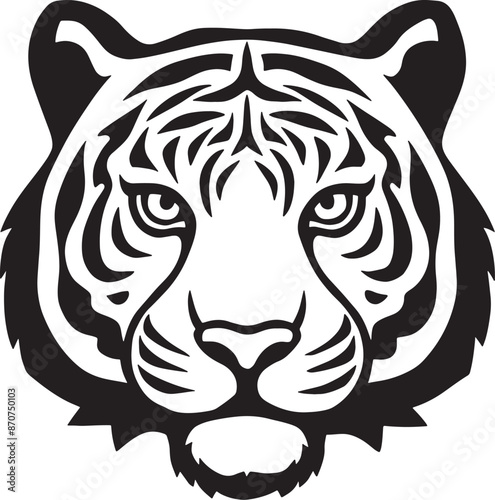 Angry tiger roaring vector art, isolated in white background, vector illustration. 