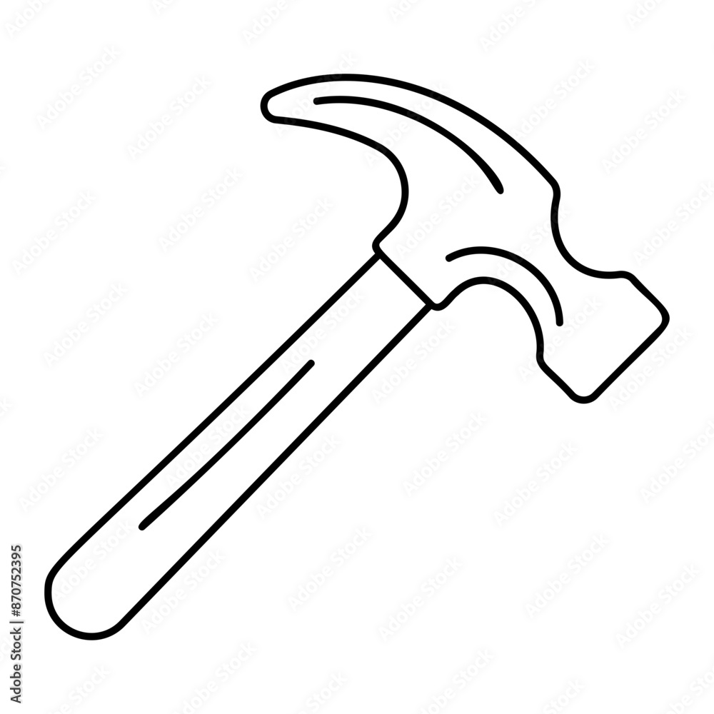 carpentry claw hammer outline concept, woodworking framing hammer leather-wrapped handle vector icon design, Labor Day Symbol, 1st of May Sign, International Workersstock illustration carpentry claw hammer outline concept, woodworking framing hammer leather-wrapped handle vector icon design, Labor Day Symbol, 1st of May Sign, International Workersstock illustration