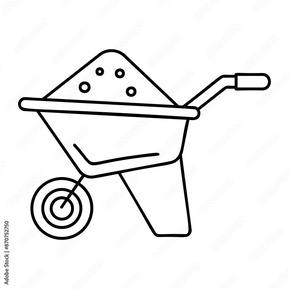 common wheelbarrow outline concept, hand-propelled load-bearing vehicle side view vector icon design, Labor Day Symbol, 1st of May Sign, International Workersstock illustration common wheelbarrow outline concept, hand-propelled load-bearing vehicle side view vector icon design, Labor Day Symbol, 1st of May Sign, International Workersstock illustration