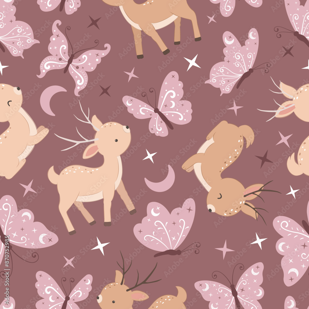 Obraz premium Cute Reindeer Seamless Pattern