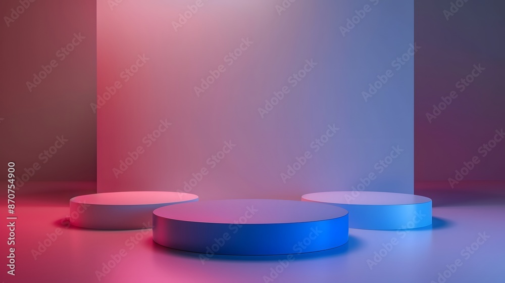 Abstract Minimalist Product Display with Neon Lights. Abstract Minimalist Product Display with Neon Lights.