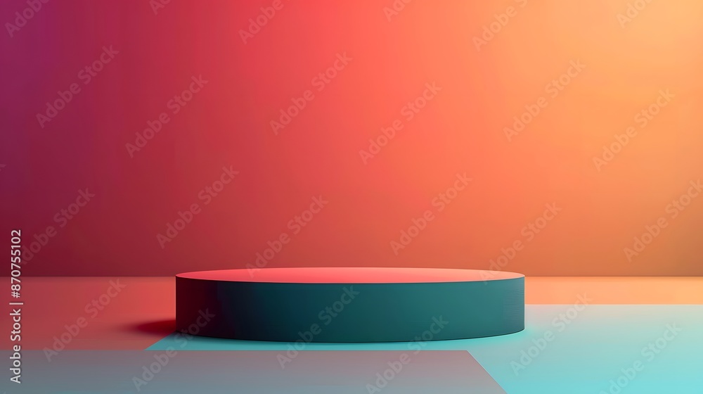 Abstract Minimalist Gradient Background with Cylinder. Abstract Minimalist Gradient Background with Cylinder.